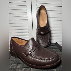 Steeple Gate Men's Leather Brown Loafers 7.5 wide
